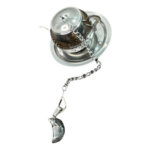 Load image into Gallery viewer, Loose Leaf Tea Cute Tea Pot Strainer with Moon Crystal Pendant