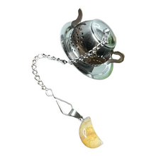 Load image into Gallery viewer, Loose Leaf Tea Cute Tea Pot Strainer with Moon Crystal Pendant